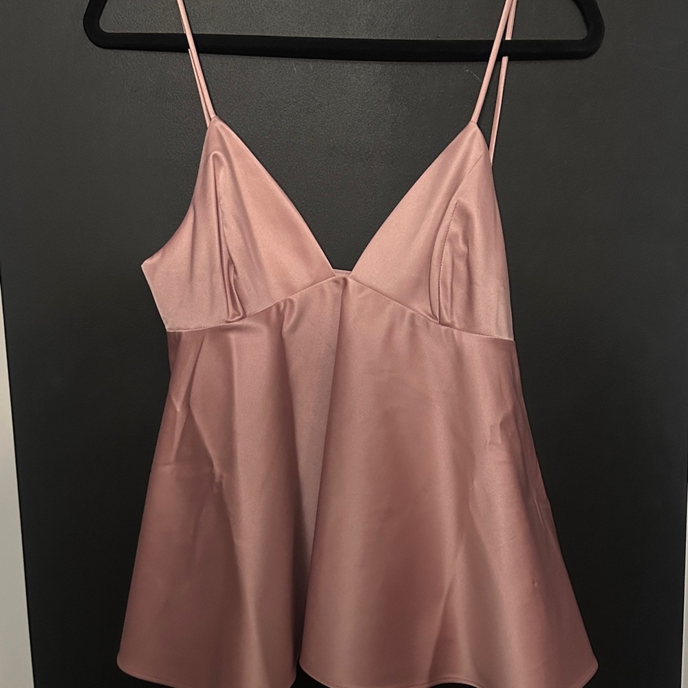 Blush pink satin top